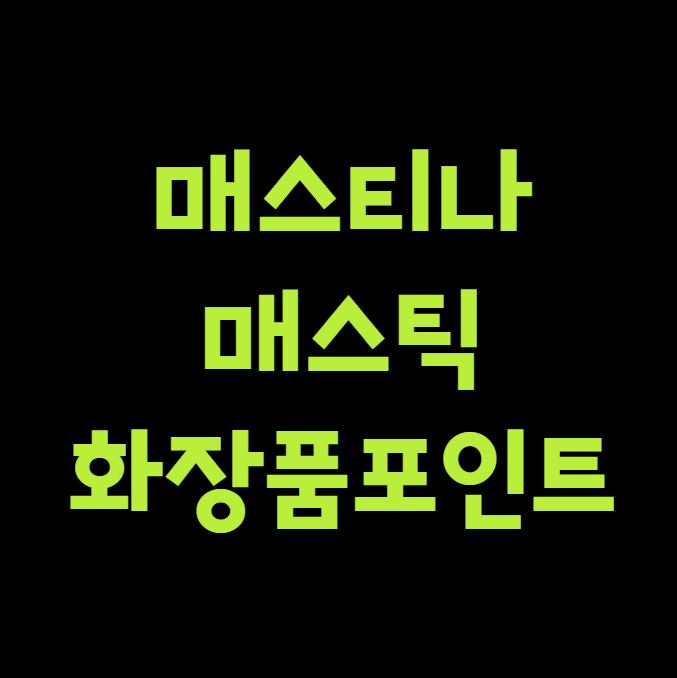 매스티나 매스틱 화장품 포인트