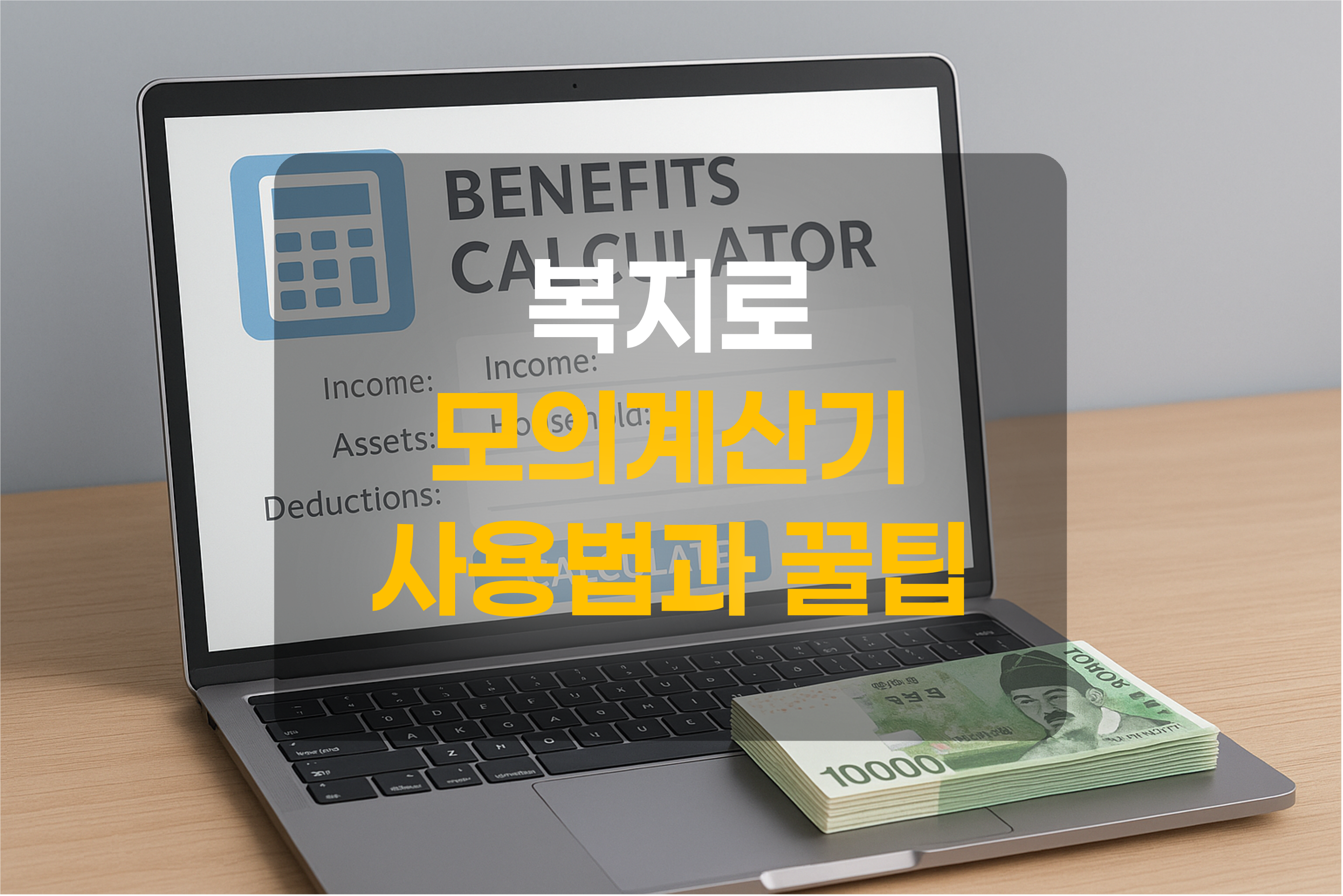 복지로 모의계산기를 표현한 그림