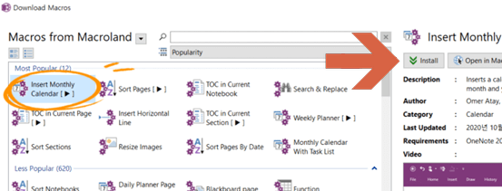 인써트먼쓸리캘린더선택-오른쪽에인스톨선택