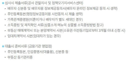 보금자리론-필요서류