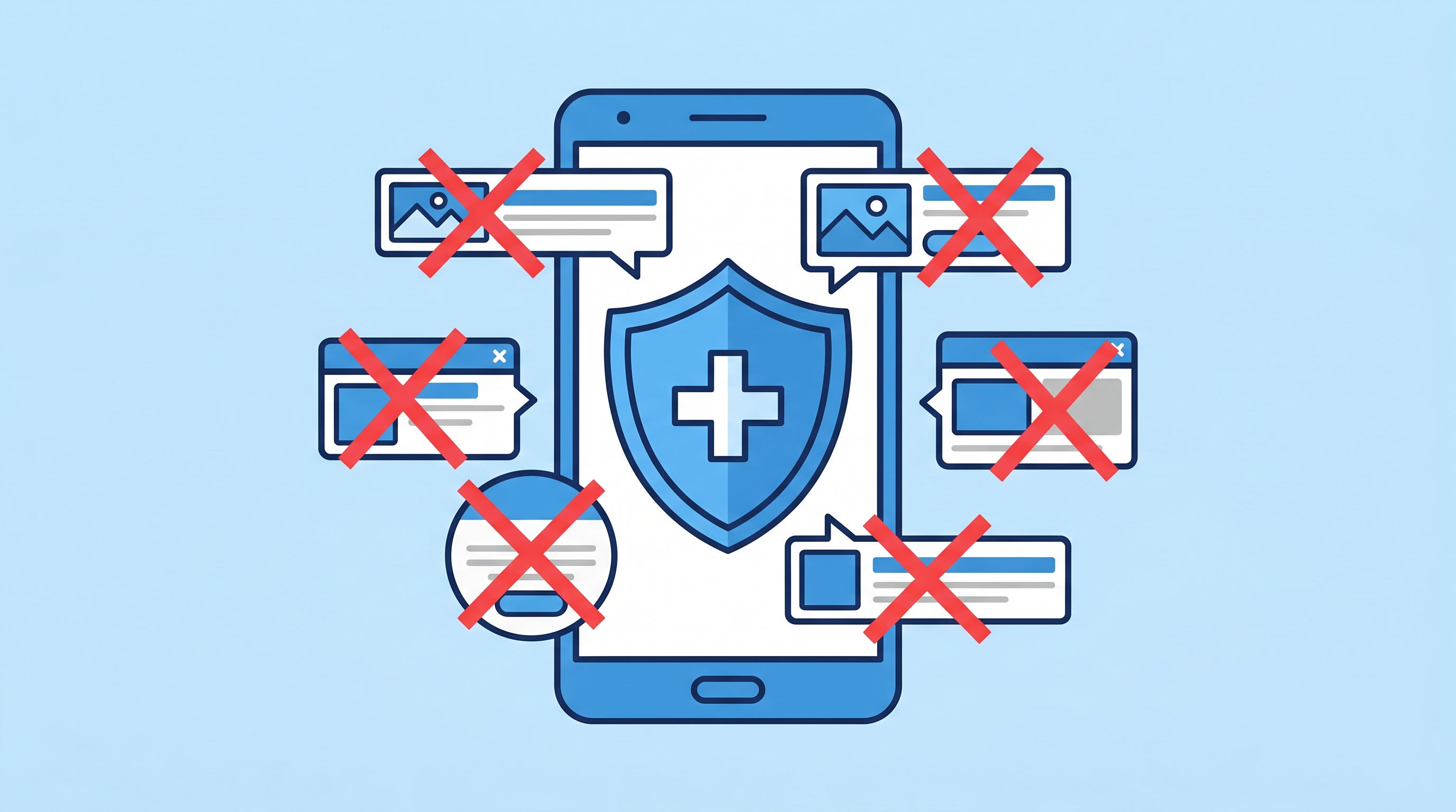 illustration of blocking ads on Android phone without installing any app