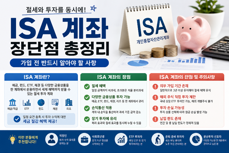 ISA 계좌 장단점 총정리, 가입 전 반드시 알아야 할 사항