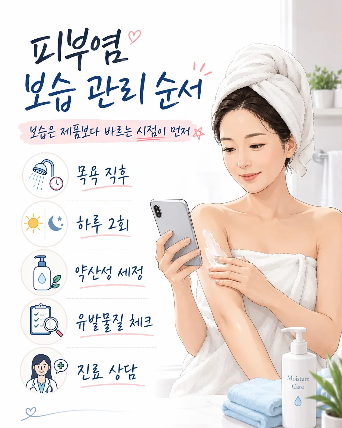 피부염 보습 관리 순서