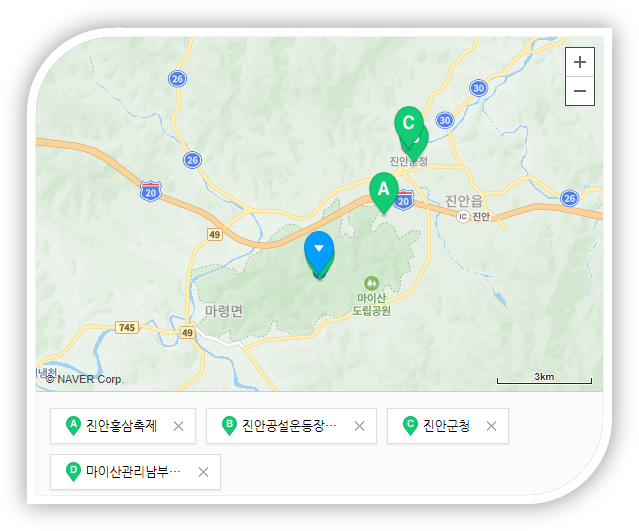 진안 홍삼축제 주차장