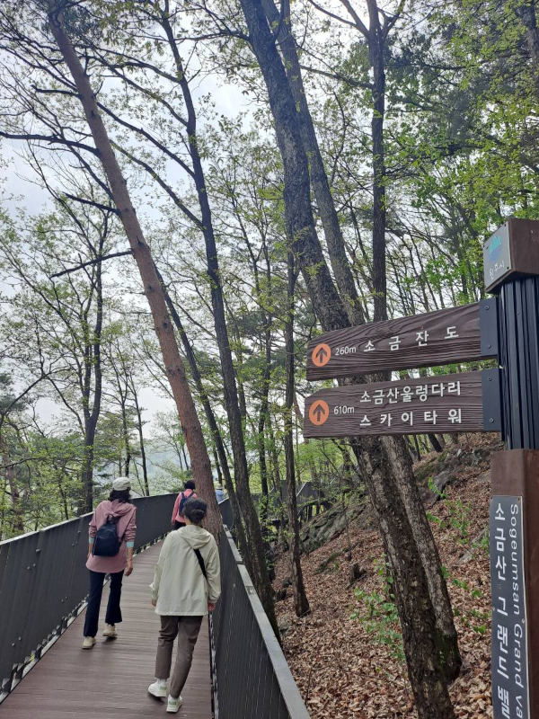 소금산 소금잔도 이정표