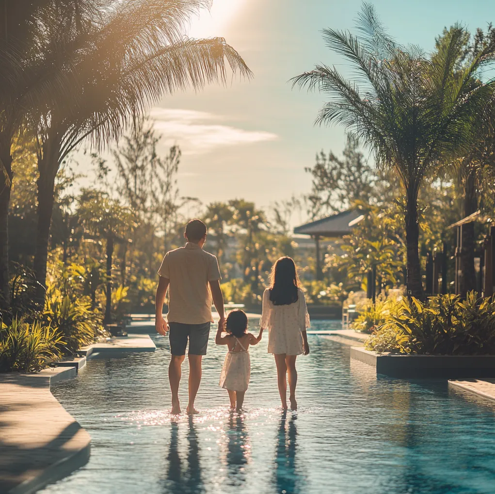 코타키나발루-수영장에서-수영하는-한국가족-07