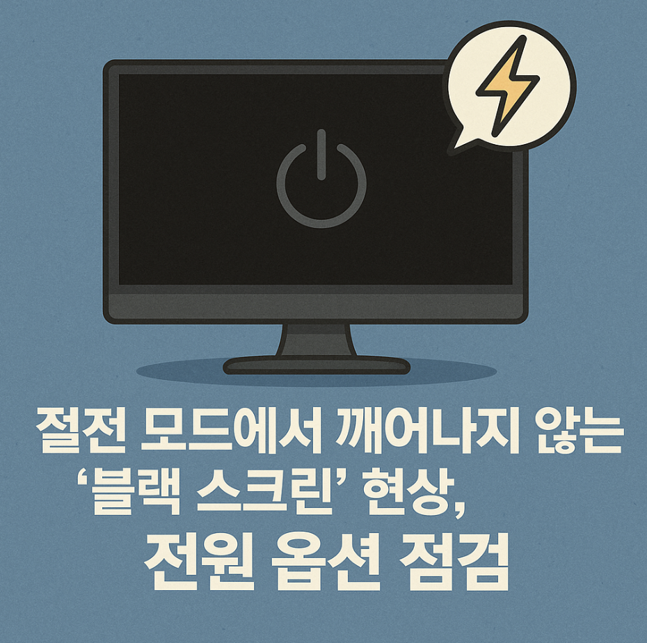 절전 모드에서 깨어나지 않는 '블랙 스크린' 현상, 전원 옵션 점검