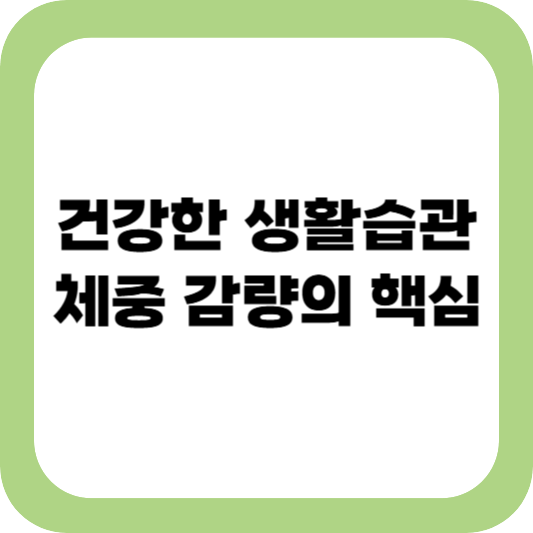 체중 감량 방법
