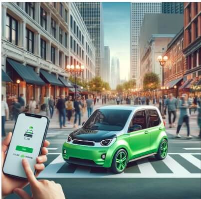 길거리에 있는 전기차