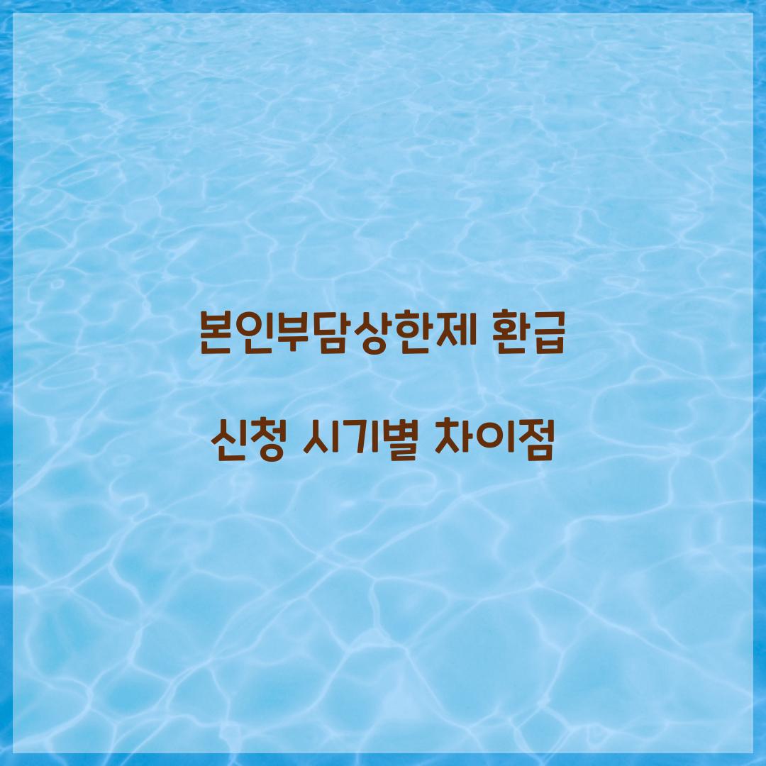 본인부담상한제 환급 신청 시기별 차이점