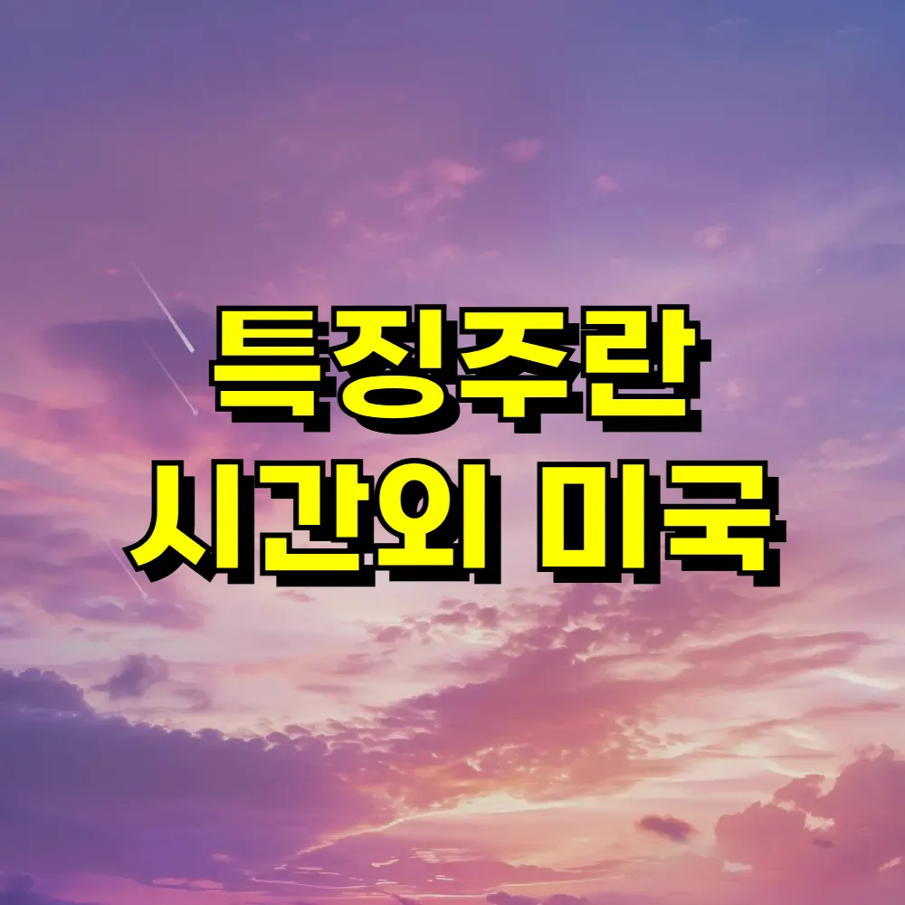 특징주란 시간외 미국