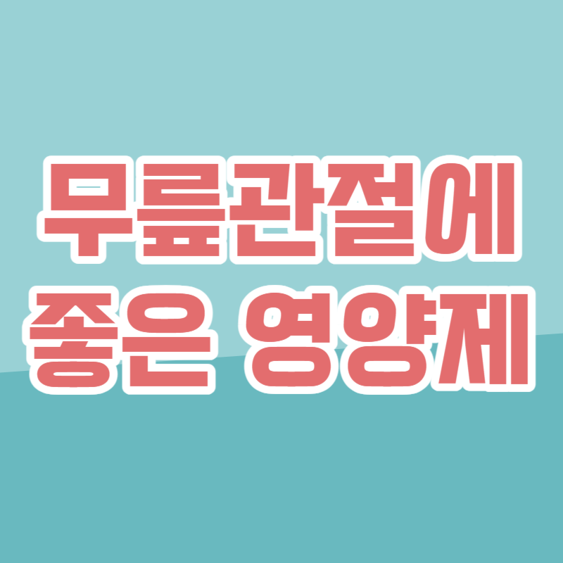 무릎관절에 좋은 영양제