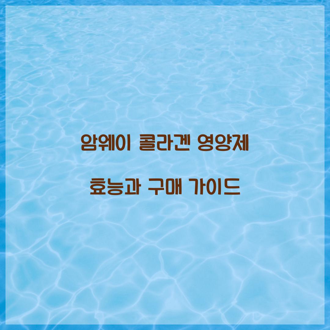 암웨이 콜라겐 영양제