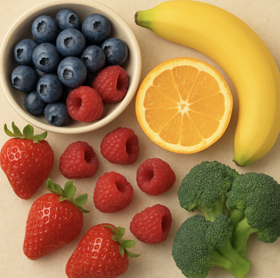 항산화 성분이 풍부한 베리류와 과일