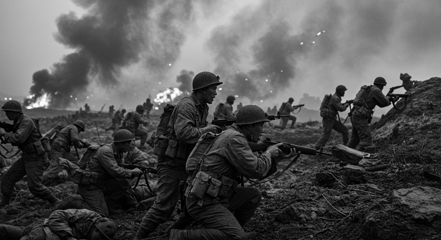 용맹하게 싸우던 한국군 이미지