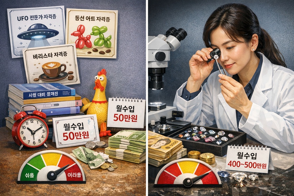 비주류 자격증과 보석감정사 자격증 취득 난이도와 현실 수입