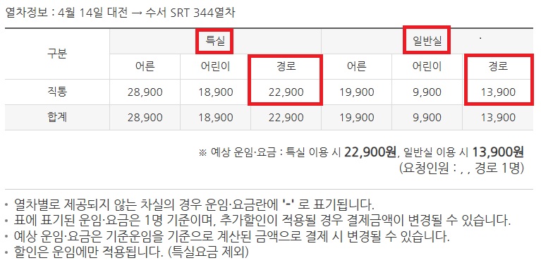 SRT 경로우대 할인 안내 관련사진