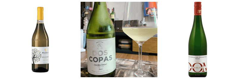 벨 꼴레 모스카토 다스티, 도스 코파스 샤르도네, 모젤 돔 리슬링 드라이 사진