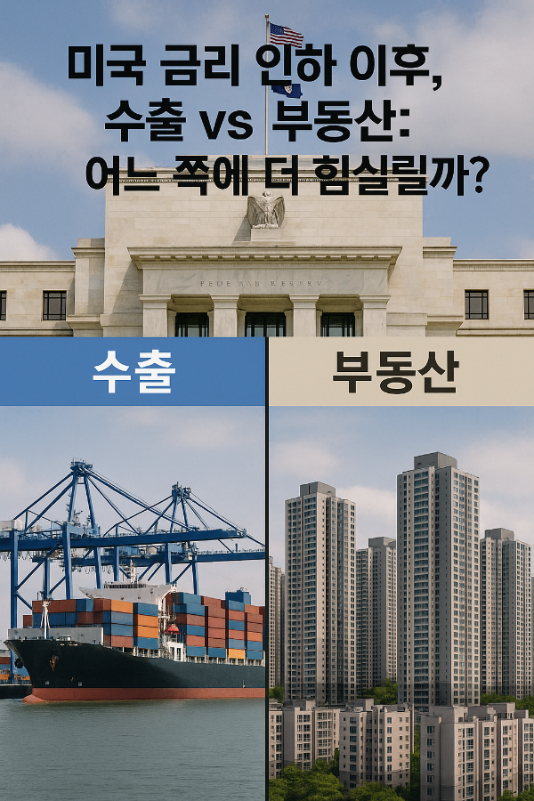 미국 금리 인하 이후, 수출 vs 부동산: 어느 쪽에 더 힘실릴까?