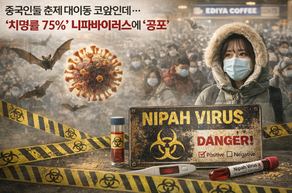 춘제 대이동 앞두고 치명률 75% 니파바이러스 공포 확산