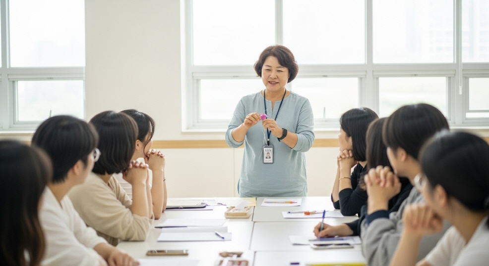 지관에서 교육하는 보건교사