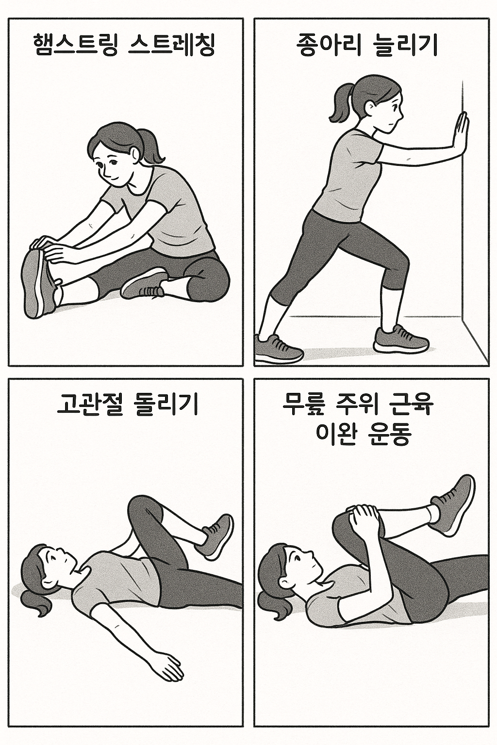 부상을 방지하기 위한 대표적인 스트레칭 동작