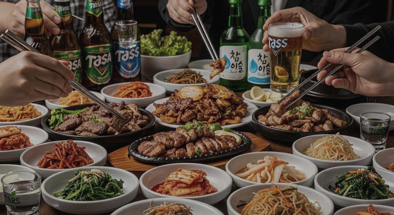 다양한 술과 안주가 한 상에 차려진 장면이다. [ⓒ이달의건강]