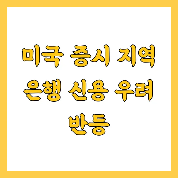 미국 증시 지역 은행 신용 우려 반등