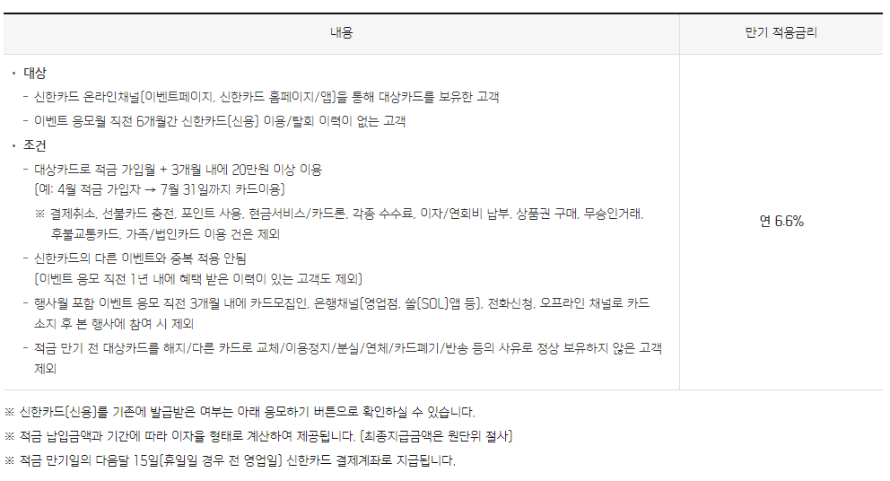 우체국신한카드우정적금