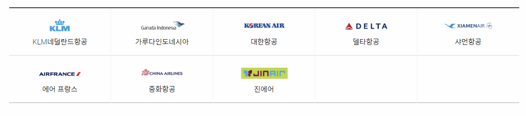 인천공항 제2 터미널 항공사들 이미지