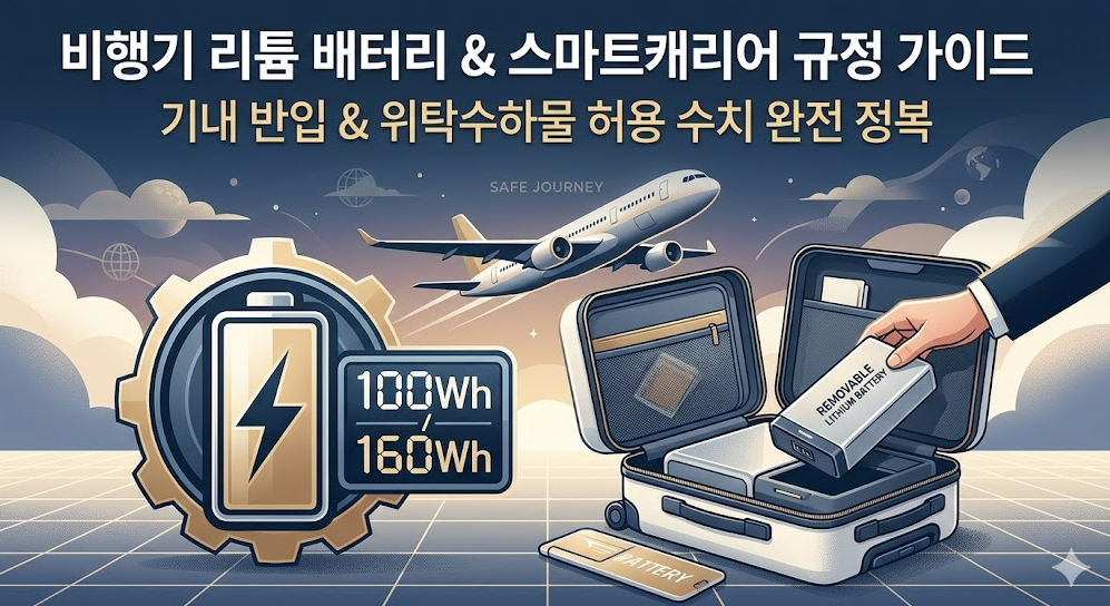 비행기 기내 반입 위탁수하물 리튬 배터리 스마트캐리어 Wh 허용 수치 알아보기
