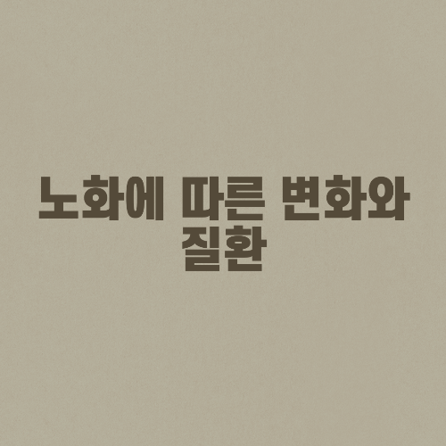 노화에 따른 변화와 질환