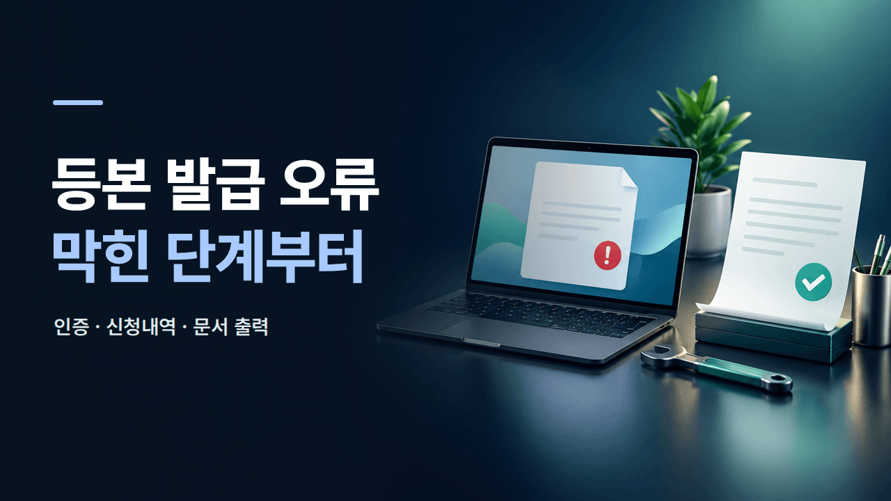 주민등록등본 온라인 발급 안 될 때｜정부24 인증&middot;출력 오류 해결