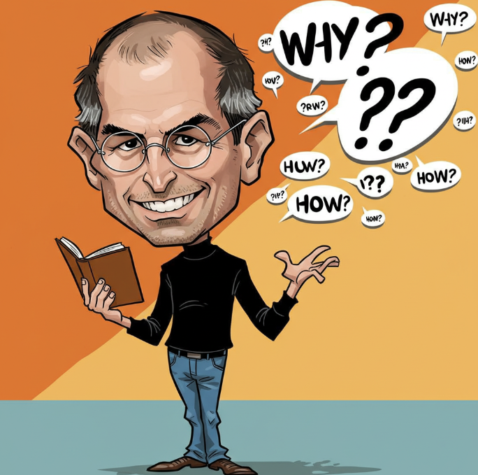 미래투자, 질문을 통해 행동으로 새시대를 연 스티븐잡스의 삶속에서 배울 질문과 독서 -구글 제미나이 생성 이미지