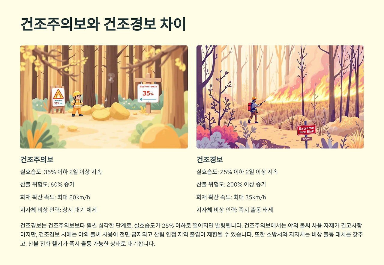 건조주의보와 건조경보 차이