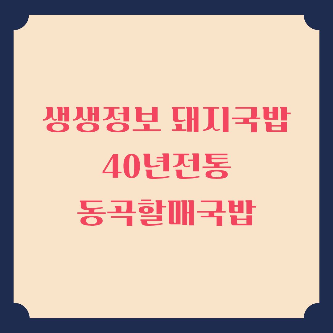 생생정보 맛집 옥희이모의 돼지국밥과 내장수육 40년전통 동곡할매국밥