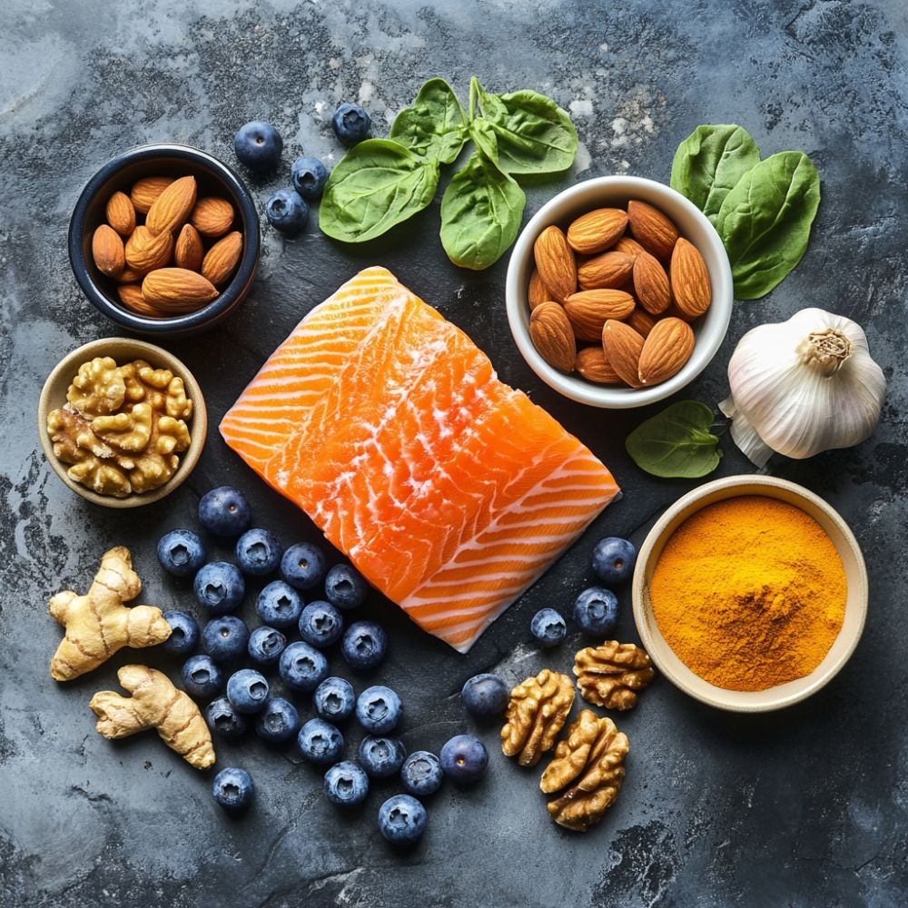 WellnessSuperfood Salmon, walnuts, blueberries, garlic, turmeric