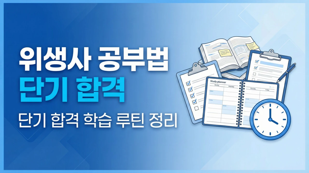 위생사 공부법과 단기 합격 학습 루틴을 정리한 대표이미지
