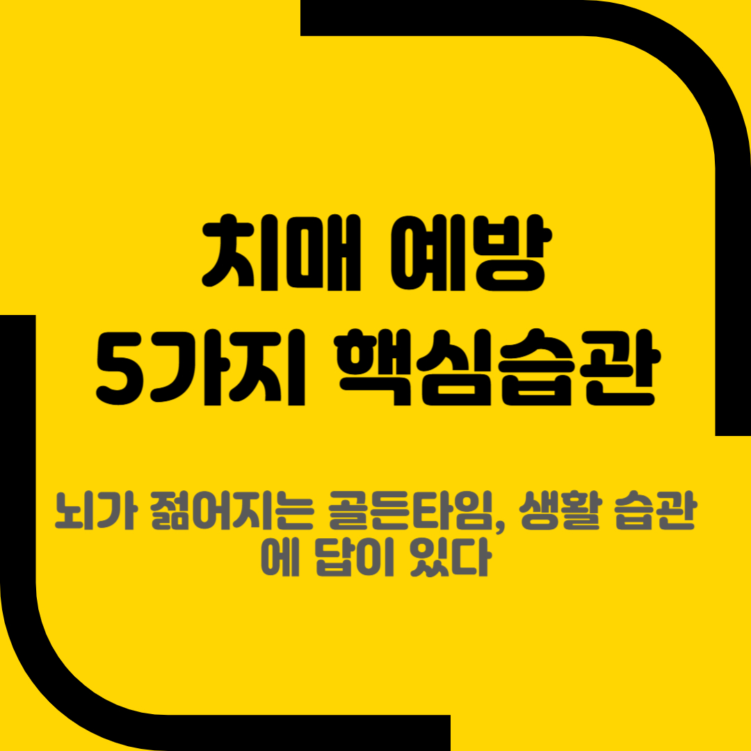치매 예방 5가지 핵심습관