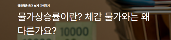 물가상승률이란? 체감 물가와는 왜 다른가요?