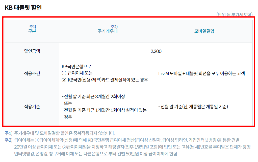 KB 리브엠 모바일 알뜰폰 태블릿 요금제 비교 할인 정보