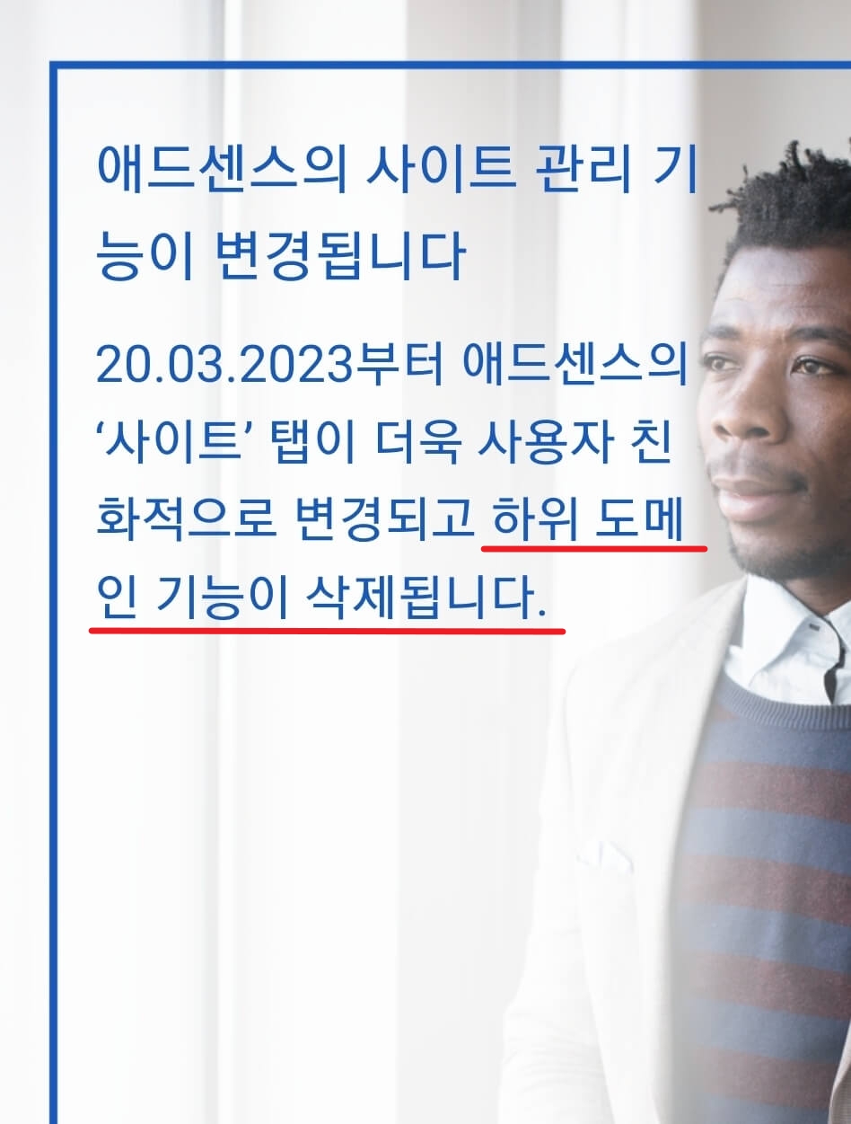 애드센스 하위도메인 삭제