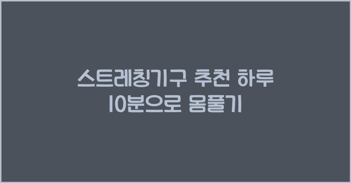 스트레칭기구 추천