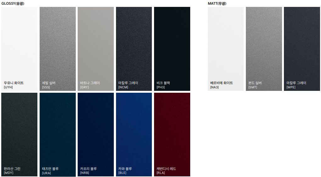 제네시스 g70 외장 컬러