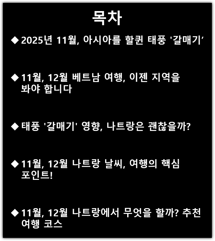 태풍 갈매기 경로, 베트남 피해, 현재 여행 가능?, 11월, 12월 베트남, 나트랑 여행 정보 목차