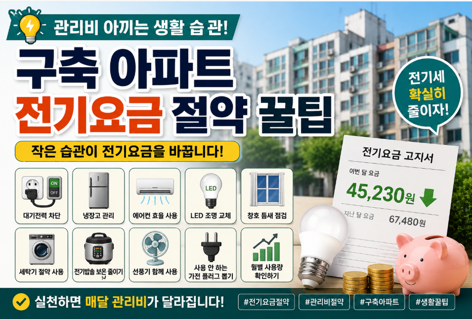 구축 아파트 전기요금 절약 꿀팁