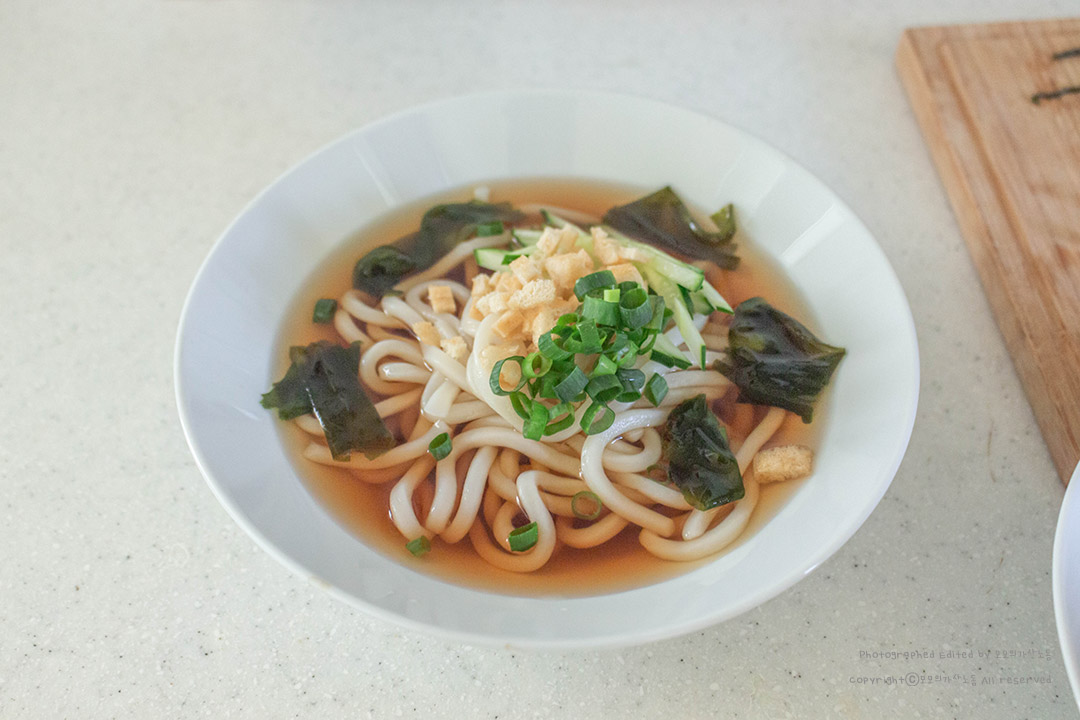 냉우동 미역넣기