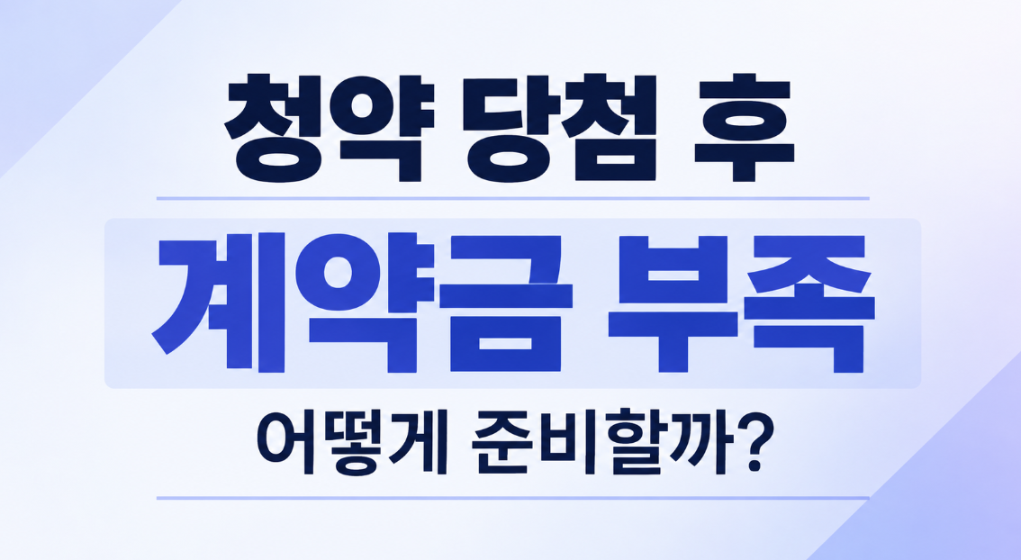청약 당첨 후 계약금이 부족하면? 현실적인 자금 마련 방법 5가지