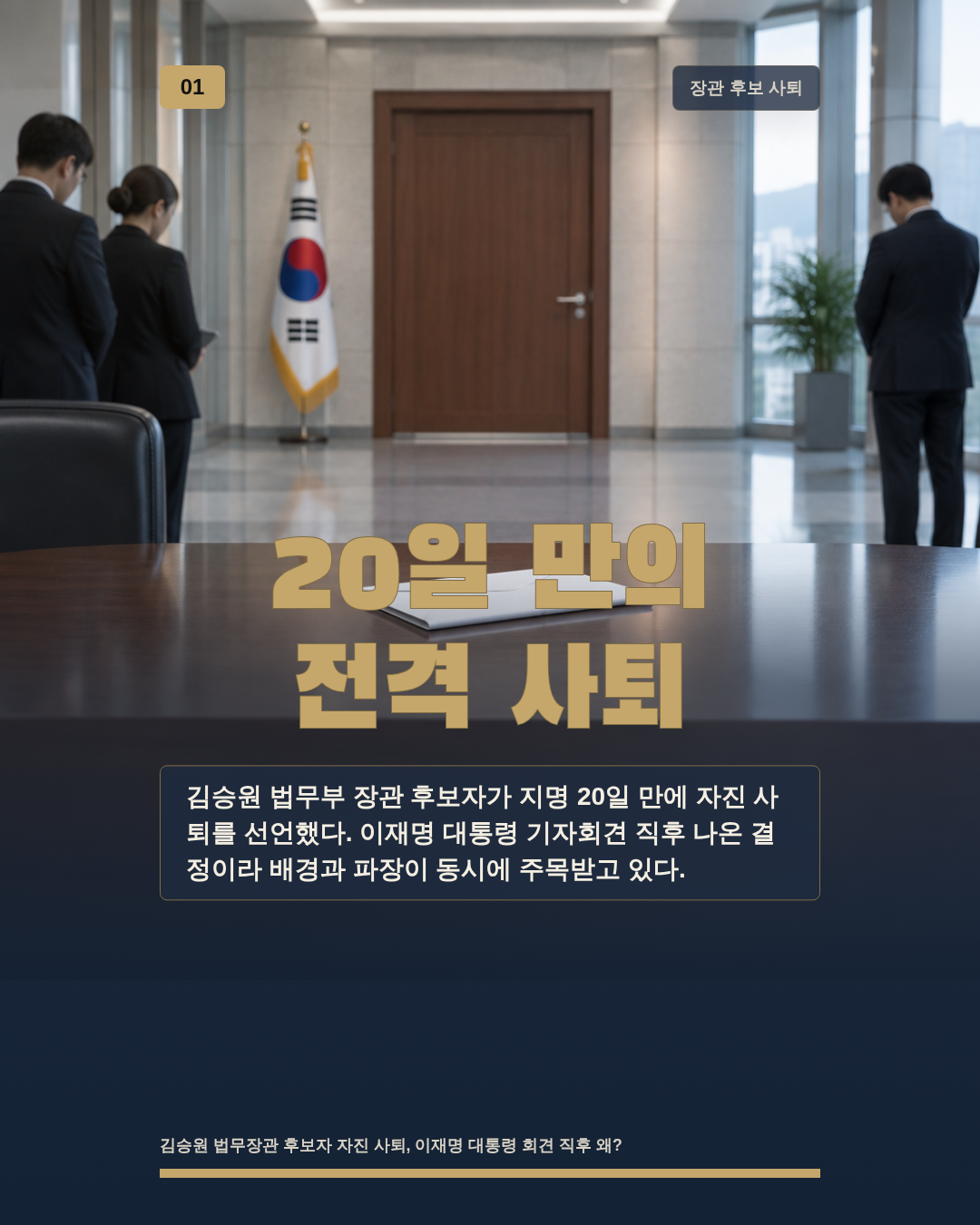 20일 만의 전격 사퇴