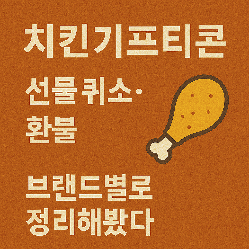 치킨기프티콘 선물 취소·환불 방법, 브랜드별로 정리해봤다